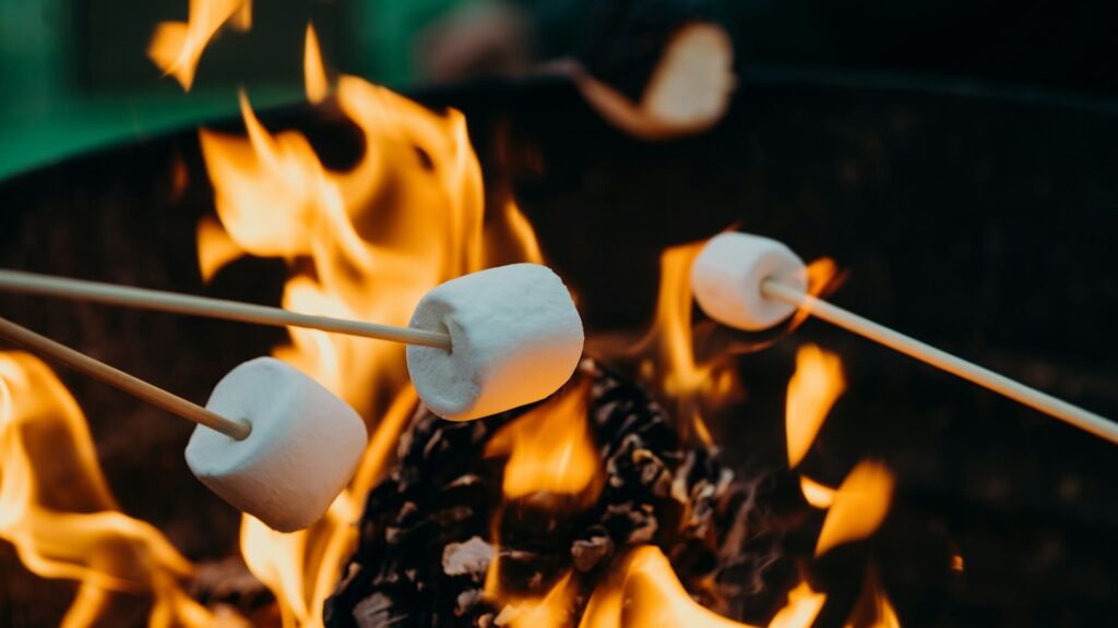 Camping Aktivitäten Lagerfeuer Marshmallows